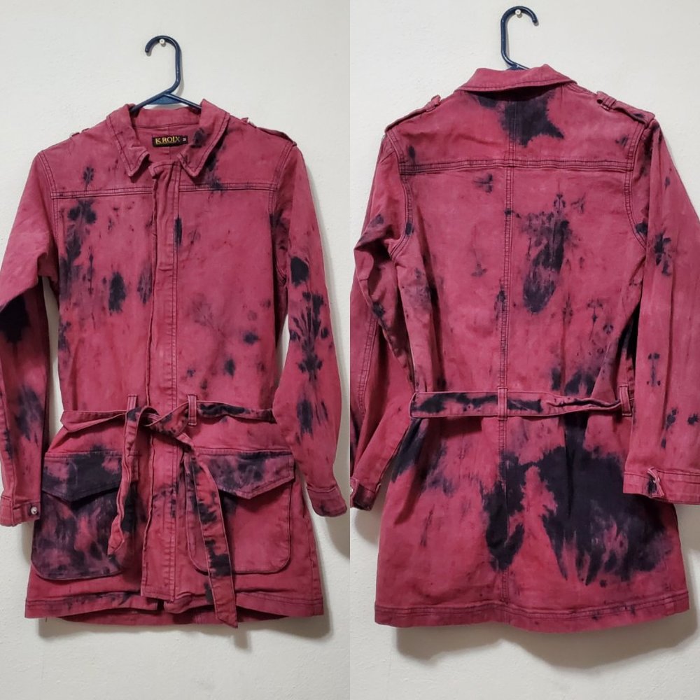 Kroix Women Denim Distress Zip Up Jacket